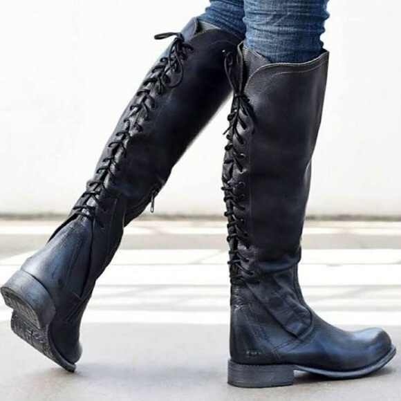 Bed Stu Shoes - Bed Stu Surrey black leather lace up boot size 8.5